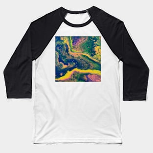 Rainbow Smoked - Abstract Acrylic Pour Painting Baseball T-Shirt